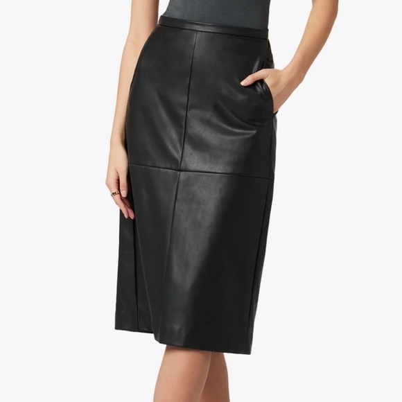 JOE'S JEANS DOREEN CROSS SEAMED FAUX LEATHER SKIRT NWT - Picture 6 of 6